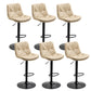 Modern Armless Rotatable Counter Stool Metal Cafe Bar Stool with Cushion and Pedal Khaki Black 6 Piece Set Clearhalo 'Bar Furniture' 'Bar Stools' 'bar_stools' 'furn' 'furn_bar_stools' 'Furniture' 'Kitchen & Dining Furniture' 7443921