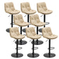 Modern Armless Rotatable Counter Stool Metal Cafe Bar Stool with Cushion and Pedal Khaki Black 8 Piece Set Clearhalo 'Bar Furniture' 'Bar Stools' 'bar_stools' 'furn' 'furn_bar_stools' 'Furniture' 'Kitchen & Dining Furniture' 7443922