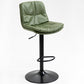 Modern Armless Rotatable Counter Stool Metal Cafe Bar Stool with Cushion and Pedal Green Black 1 Piece Clearhalo 'Bar Furniture' 'Bar Stools' 'bar_stools' 'furn' 'furn_bar_stools' 'Furniture' 'Kitchen & Dining Furniture' 7443923