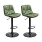 Modern Armless Rotatable Counter Stool Metal Cafe Bar Stool with Cushion and Pedal Green Black 2 Piece Set Clearhalo 'Bar Furniture' 'Bar Stools' 'bar_stools' 'furn' 'furn_bar_stools' 'Furniture' 'Kitchen & Dining Furniture' 7443924