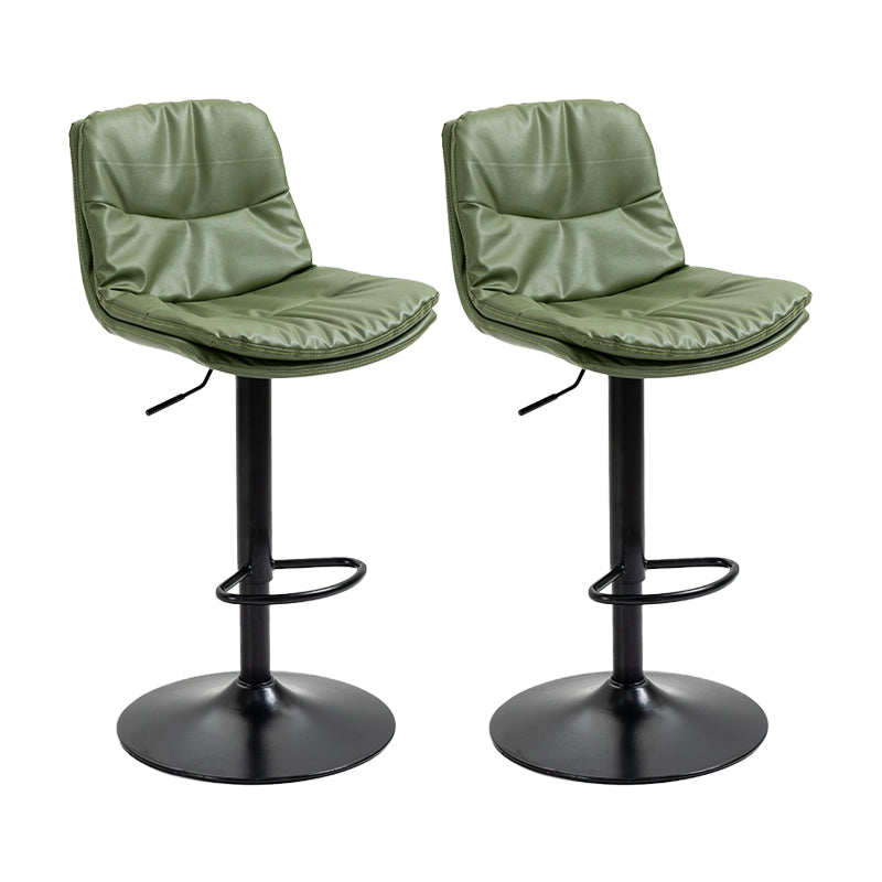 Modern Armless Rotatable Counter Stool Metal Cafe Bar Stool with Cushion and Pedal Green Black 2 Piece Set Clearhalo 'Bar Furniture' 'Bar Stools' 'bar_stools' 'furn' 'furn_bar_stools' 'Furniture' 'Kitchen & Dining Furniture' 7443924