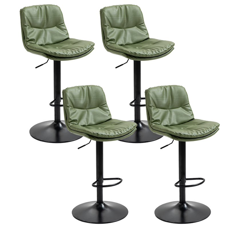 Modern Armless Rotatable Counter Stool Metal Cafe Bar Stool with Cushion and Pedal Green Black 4 Piece Set Clearhalo 'Bar Furniture' 'Bar Stools' 'bar_stools' 'furn' 'furn_bar_stools' 'Furniture' 'Kitchen & Dining Furniture' 7443925
