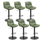 Modern Armless Rotatable Counter Stool Metal Cafe Bar Stool with Cushion and Pedal Green Black 6 Piece Set Clearhalo 'Bar Furniture' 'Bar Stools' 'bar_stools' 'furn' 'furn_bar_stools' 'Furniture' 'Kitchen & Dining Furniture' 7443926