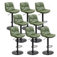 Modern Armless Rotatable Counter Stool Metal Cafe Bar Stool with Cushion and Pedal Green Black 8 Piece Set Clearhalo 'Bar Furniture' 'Bar Stools' 'bar_stools' 'furn' 'furn_bar_stools' 'Furniture' 'Kitchen & Dining Furniture' 7443927
