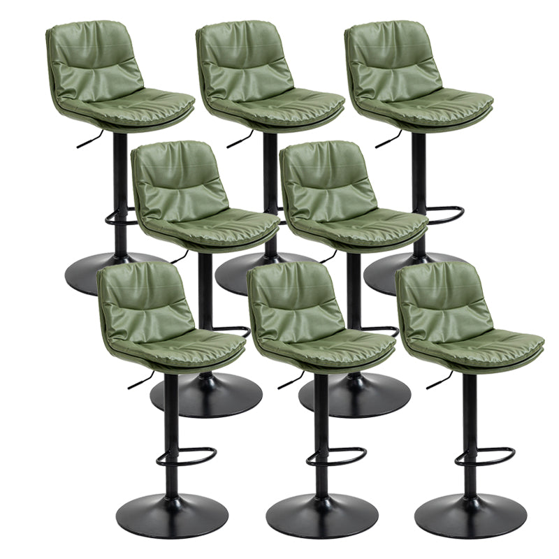 Modern Armless Rotatable Counter Stool Metal Cafe Bar Stool with Cushion and Pedal Green Black 8 Piece Set Clearhalo 'Bar Furniture' 'Bar Stools' 'bar_stools' 'furn' 'furn_bar_stools' 'Furniture' 'Kitchen & Dining Furniture' 7443927