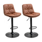 Modern Armless Rotatable Counter Stool Metal Cafe Bar Stool with Cushion and Pedal Coffee Black 2 Piece Set Clearhalo 'Bar Furniture' 'Bar Stools' 'bar_stools' 'furn' 'furn_bar_stools' 'Furniture' 'Kitchen & Dining Furniture' 7443929