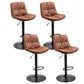 Modern Armless Rotatable Counter Stool Metal Cafe Bar Stool with Cushion and Pedal Coffee Black 4 Piece Set Clearhalo 'Bar Furniture' 'Bar Stools' 'bar_stools' 'furn' 'furn_bar_stools' 'Furniture' 'Kitchen & Dining Furniture' 7443930