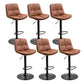 Modern Armless Rotatable Counter Stool Metal Cafe Bar Stool with Cushion and Pedal Coffee Black 6 Piece Set Clearhalo 'Bar Furniture' 'Bar Stools' 'bar_stools' 'furn' 'furn_bar_stools' 'Furniture' 'Kitchen & Dining Furniture' 7443931
