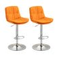 Modern Armless Rotatable Counter Stool Metal Cafe Bar Stool with Cushion and Pedal Orange Silver 2 Piece Set Clearhalo 'Bar Furniture' 'Bar Stools' 'bar_stools' 'furn' 'furn_bar_stools' 'Furniture' 'Kitchen & Dining Furniture' 7443934