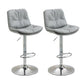 Modern Armless Rotatable Counter Stool Metal Cafe Bar Stool with Cushion and Pedal Silver Gray Silver 2 Piece Set Clearhalo 'Bar Furniture' 'Bar Stools' 'bar_stools' 'furn' 'furn_bar_stools' 'Furniture' 'Kitchen & Dining Furniture' 7443939
