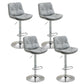 Modern Armless Rotatable Counter Stool Metal Cafe Bar Stool with Cushion and Pedal Silver Gray Silver 4 Piece Set Clearhalo 'Bar Furniture' 'Bar Stools' 'bar_stools' 'furn' 'furn_bar_stools' 'Furniture' 'Kitchen & Dining Furniture' 7443940