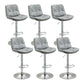 Modern Armless Rotatable Counter Stool Metal Cafe Bar Stool with Cushion and Pedal Silver Gray Silver 6 Piece Set Clearhalo 'Bar Furniture' 'Bar Stools' 'bar_stools' 'furn' 'furn_bar_stools' 'Furniture' 'Kitchen & Dining Furniture' 7443941