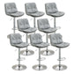 Modern Armless Rotatable Counter Stool Metal Cafe Bar Stool with Cushion and Pedal Silver Gray Silver 8 Piece Set Clearhalo 'Bar Furniture' 'Bar Stools' 'bar_stools' 'furn' 'furn_bar_stools' 'Furniture' 'Kitchen & Dining Furniture' 7443942