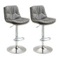 Modern Armless Rotatable Counter Stool Metal Cafe Bar Stool with Cushion and Pedal Dark Gray Silver 2 Piece Set Clearhalo 'Bar Furniture' 'Bar Stools' 'bar_stools' 'furn' 'furn_bar_stools' 'Furniture' 'Kitchen & Dining Furniture' 7443944
