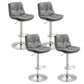 Modern Armless Rotatable Counter Stool Metal Cafe Bar Stool with Cushion and Pedal Dark Gray Silver 4 Piece Set Clearhalo 'Bar Furniture' 'Bar Stools' 'bar_stools' 'furn' 'furn_bar_stools' 'Furniture' 'Kitchen & Dining Furniture' 7443945