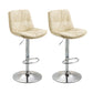 Modern Armless Rotatable Counter Stool Metal Cafe Bar Stool with Cushion and Pedal Off-White Silver 2 Piece Set Clearhalo 'Bar Furniture' 'Bar Stools' 'bar_stools' 'furn' 'furn_bar_stools' 'Furniture' 'Kitchen & Dining Furniture' 7443949