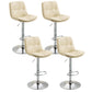 Modern Armless Rotatable Counter Stool Metal Cafe Bar Stool with Cushion and Pedal Off-White Silver 4 Piece Set Clearhalo 'Bar Furniture' 'Bar Stools' 'bar_stools' 'furn' 'furn_bar_stools' 'Furniture' 'Kitchen & Dining Furniture' 7443950
