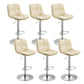 Modern Armless Rotatable Counter Stool Metal Cafe Bar Stool with Cushion and Pedal Off-White Silver 6 Piece Set Clearhalo 'Bar Furniture' 'Bar Stools' 'bar_stools' 'furn' 'furn_bar_stools' 'Furniture' 'Kitchen & Dining Furniture' 7443951
