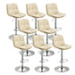 Modern Armless Rotatable Counter Stool Metal Cafe Bar Stool with Cushion and Pedal Off-White Silver 8 Piece Set Clearhalo 'Bar Furniture' 'Bar Stools' 'bar_stools' 'furn' 'furn_bar_stools' 'Furniture' 'Kitchen & Dining Furniture' 7443952