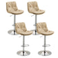 Modern Armless Rotatable Counter Stool Metal Cafe Bar Stool with Cushion and Pedal Khaki Silver 4 Piece Set Clearhalo 'Bar Furniture' 'Bar Stools' 'bar_stools' 'furn' 'furn_bar_stools' 'Furniture' 'Kitchen & Dining Furniture' 7443955