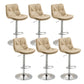 Modern Armless Rotatable Counter Stool Metal Cafe Bar Stool with Cushion and Pedal Khaki Silver 6 Piece Set Clearhalo 'Bar Furniture' 'Bar Stools' 'bar_stools' 'furn' 'furn_bar_stools' 'Furniture' 'Kitchen & Dining Furniture' 7443956
