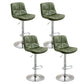 Modern Armless Rotatable Counter Stool Metal Cafe Bar Stool with Cushion and Pedal Green Silver 4 Piece Set Clearhalo 'Bar Furniture' 'Bar Stools' 'bar_stools' 'furn' 'furn_bar_stools' 'Furniture' 'Kitchen & Dining Furniture' 7443960