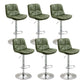 Modern Armless Rotatable Counter Stool Metal Cafe Bar Stool with Cushion and Pedal Green Silver 6 Piece Set Clearhalo 'Bar Furniture' 'Bar Stools' 'bar_stools' 'furn' 'furn_bar_stools' 'Furniture' 'Kitchen & Dining Furniture' 7443961