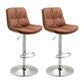 Modern Armless Rotatable Counter Stool Metal Cafe Bar Stool with Cushion and Pedal Coffee Silver 2 Piece Set Clearhalo 'Bar Furniture' 'Bar Stools' 'bar_stools' 'furn' 'furn_bar_stools' 'Furniture' 'Kitchen & Dining Furniture' 7443964