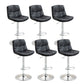 Modern Armless Rotatable Counter Stool Metal Cafe Bar Stool with Cushion and Pedal Black Silver 6 Piece Set Clearhalo 'Bar Furniture' 'Bar Stools' 'bar_stools' 'furn' 'furn_bar_stools' 'Furniture' 'Kitchen & Dining Furniture' 7443971