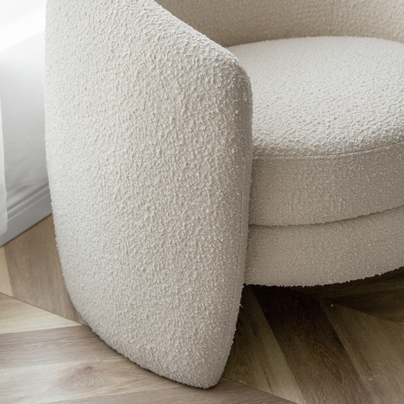 White Fixed Back Lounge Chair Arms Included Barrel Chair for Living Room Clearhalo 'Accent Chairs' 'accent_chairs' 'Chairs & Seating' 'furn' 'furn_accent_chairs' 'Furniture' 'Living Room Furniture' 7444042