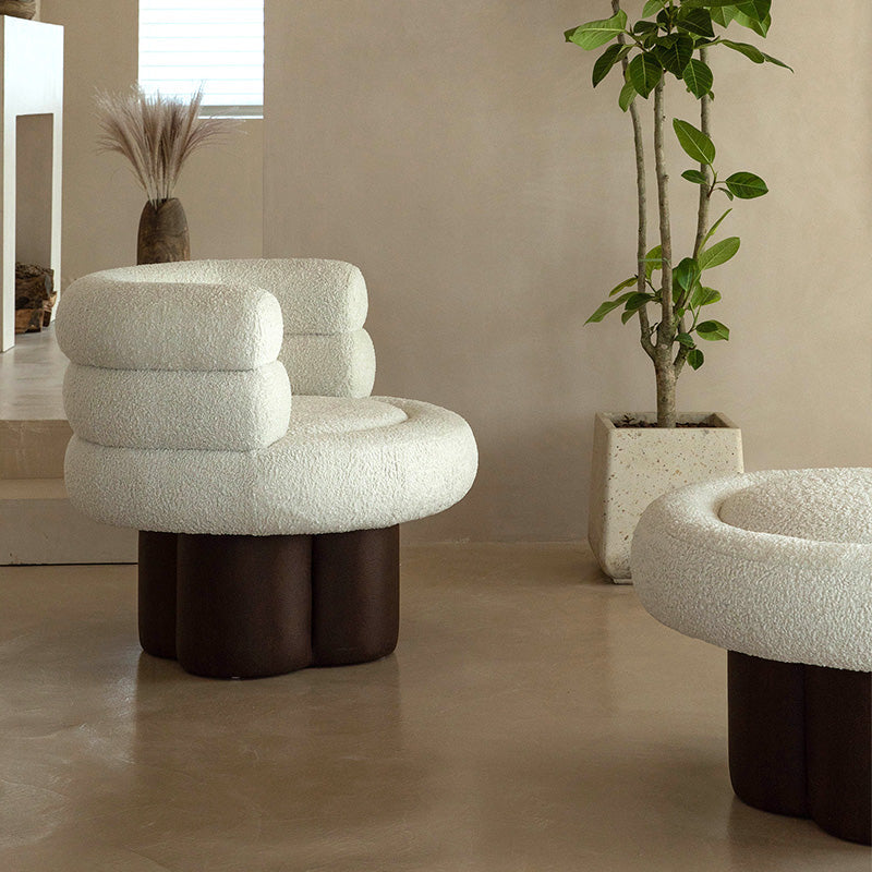 White Lounge Chair Arms Included Barrel Chair for Living Room Clearhalo 'Accent Chairs' 'accent_chairs' 'Chairs & Seating' 'furn' 'furn_accent_chairs' 'Furniture' 'Living Room Furniture' 7444049