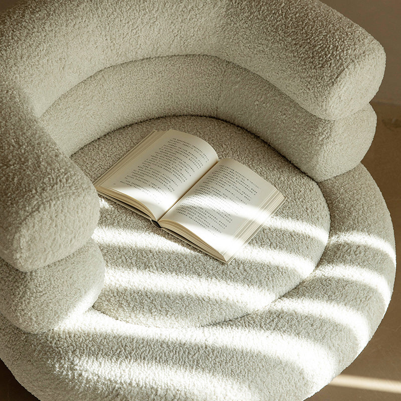 White Lounge Chair Arms Included Barrel Chair for Living Room Clearhalo 'Accent Chairs' 'accent_chairs' 'Chairs & Seating' 'furn' 'furn_accent_chairs' 'Furniture' 'Living Room Furniture' 7444052