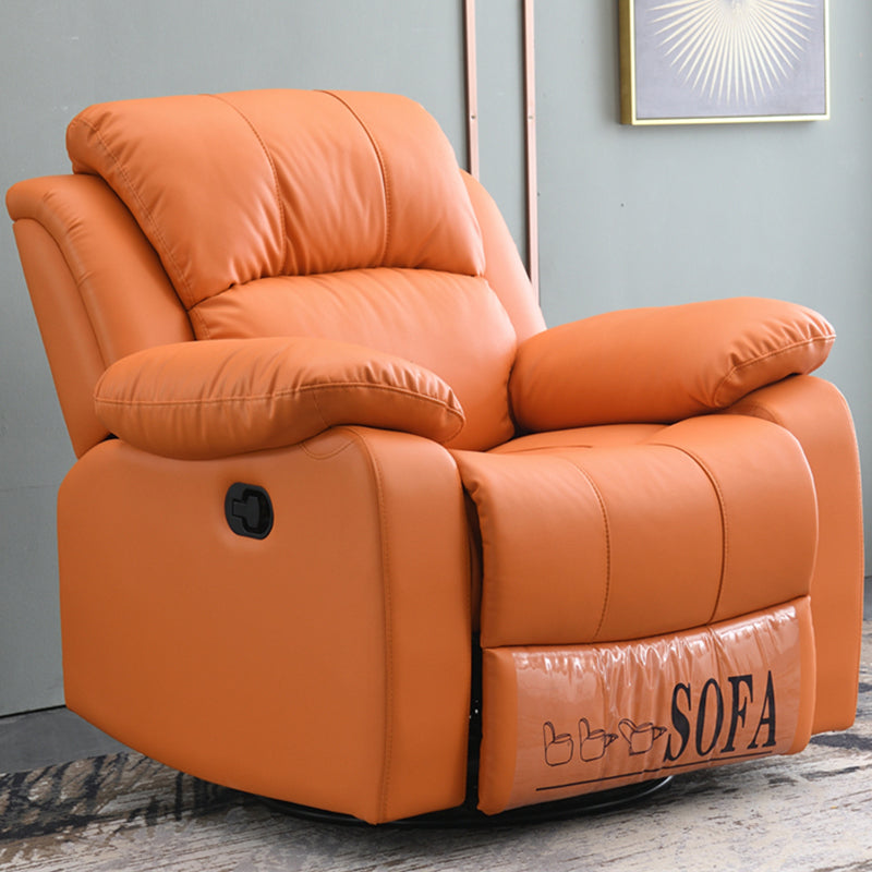 Contemporary Wing Chair Recliner Metal Solid Color Arm Swivel Rocker Indoor Orange Clearhalo 'Chairs & Seating' 'furn' 'furn_recliners' 'Furniture' 'Living Room Furniture' 'Recliners' 7444061
