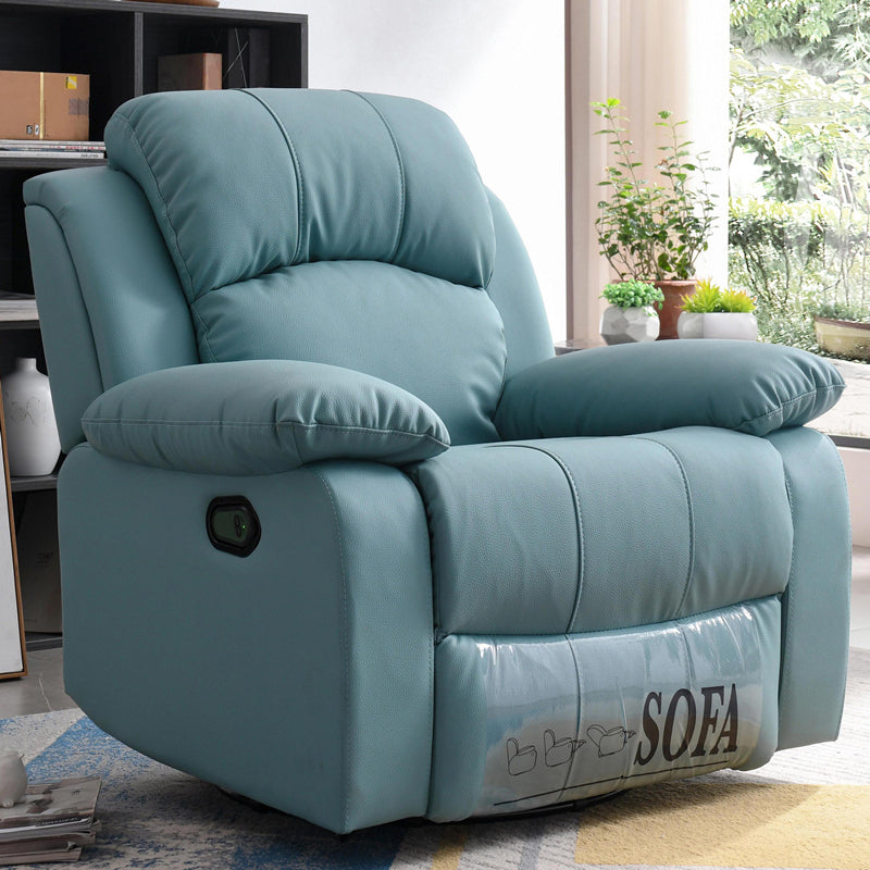 Contemporary Wing Chair Recliner Metal Solid Color Arm Swivel Rocker Indoor Blue Clearhalo 'Chairs & Seating' 'furn' 'furn_recliners' 'Furniture' 'Living Room Furniture' 'Recliners' 7444063