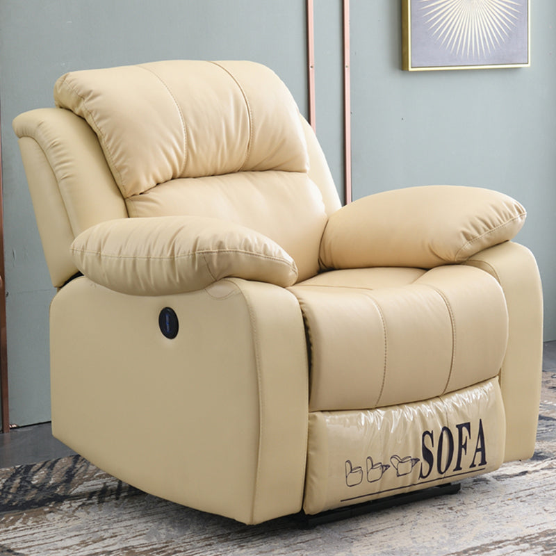 Contemporary Wing Chair Recliner Metal Solid Color Arm Swivel Rocker Indoor Off-White Clearhalo 'Chairs & Seating' 'furn' 'furn_recliners' 'Furniture' 'Living Room Furniture' 'Recliners' 7444067