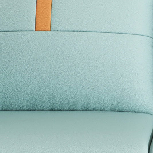 31.49" H Pillow Back Sofa Square Arm Faux Leather Convertible Sofa