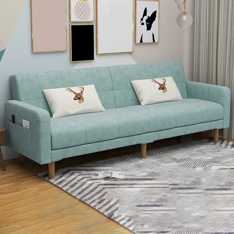 Contemporary 30.7" H Biscuit Back Sofa Square Arm Convertible Sleeper Sofa