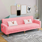 Contemporary 30.7" H Biscuit Back Sofa Square Arm Convertible Sleeper Sofa