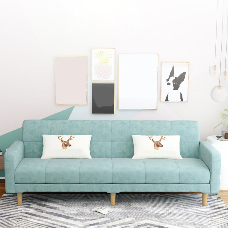 Contemporary 30.7" H Biscuit Back Sofa Square Arm Convertible Sleeper Sofa