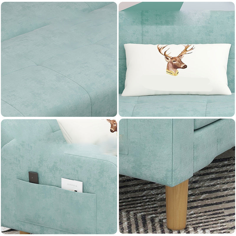 Contemporary 30.7" H Biscuit Back Sofa Square Arm Convertible Sleeper Sofa