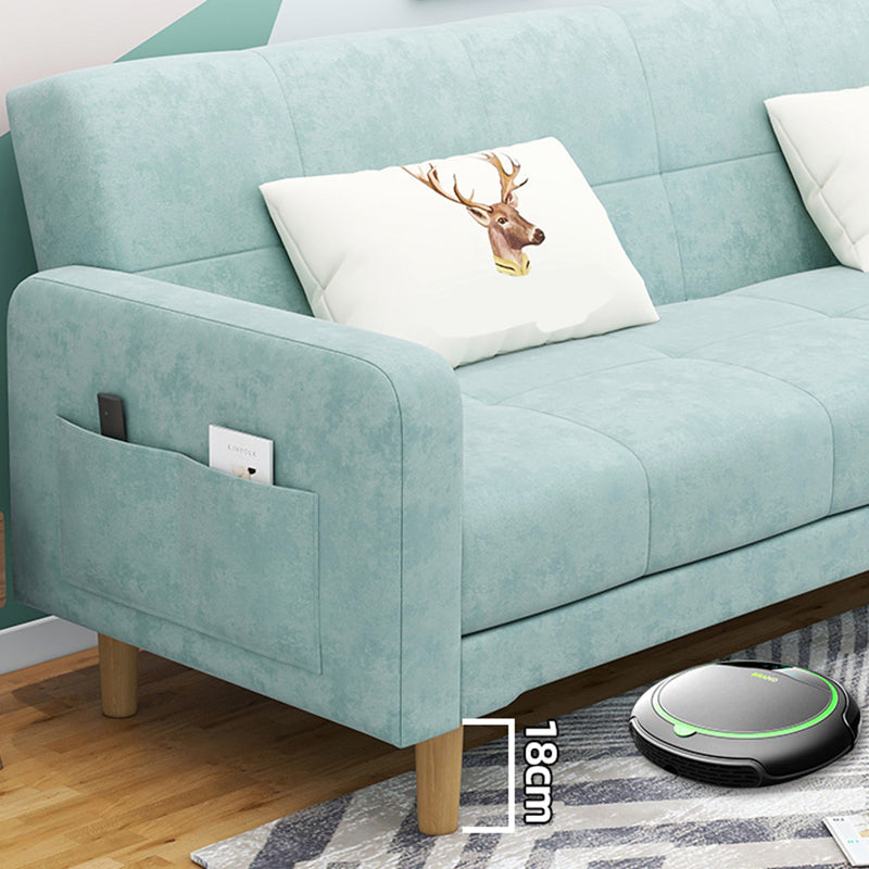 Contemporary 30.7" H Biscuit Back Sofa Square Arm Convertible Sleeper Sofa