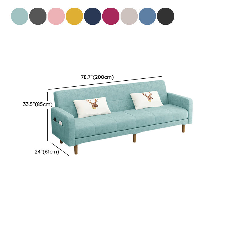 Contemporary 30.7" H Biscuit Back Sofa Square Arm Convertible Sleeper Sofa