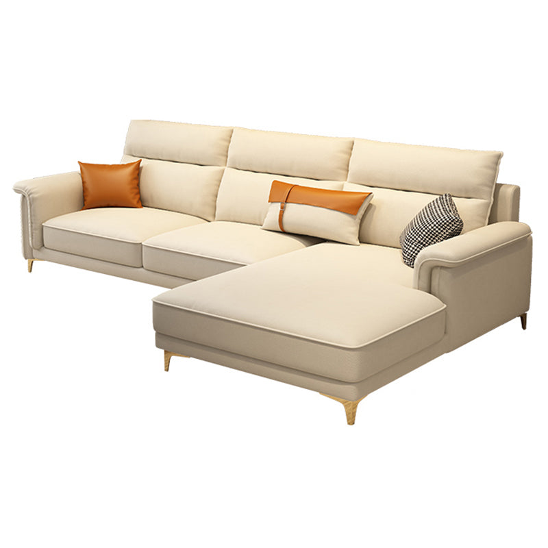 Glam Faux Leather Sectionals Pillow Top Top Brass Sectional Sapa pour le salon