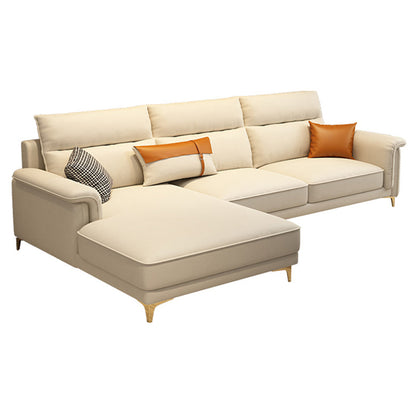 Glam Faux Leather Sectionals Pillow Top Top Brass Sectional Sapa pour le salon