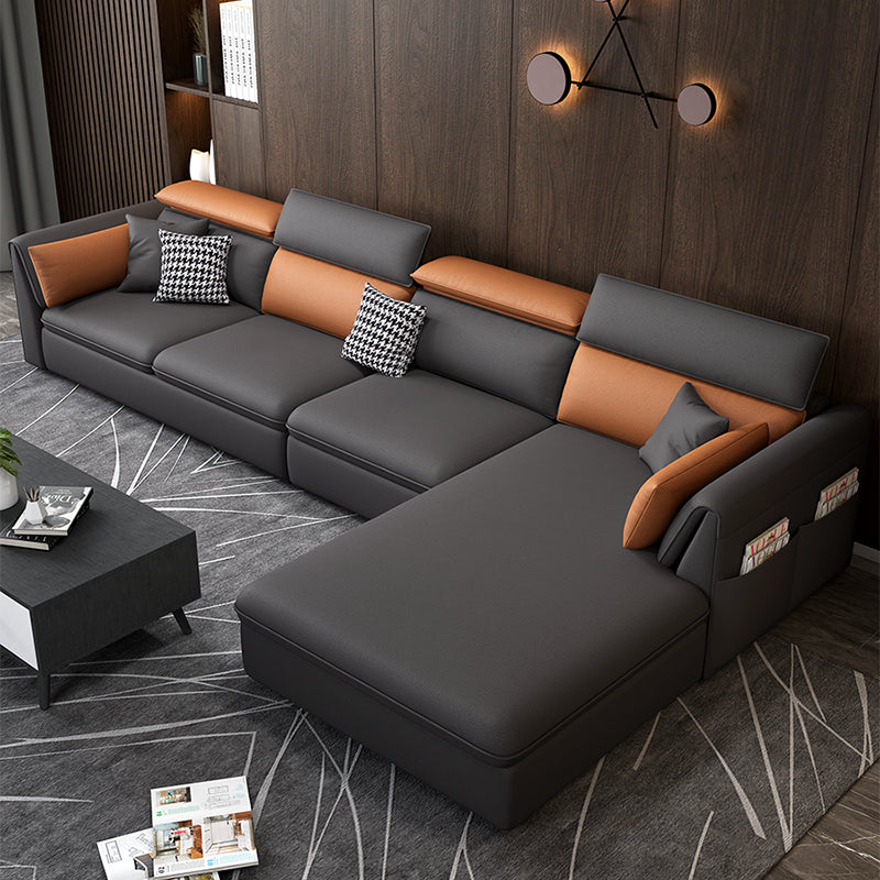 Cojines de almohada moderna de almohadilla de almohada de almohada gris seccional Chesterfield