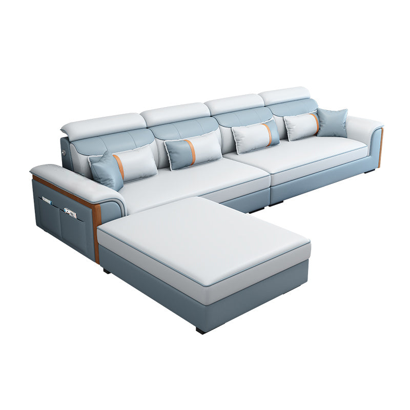 Moderno braccio top a cuscino contemporaneo sezionale, divano sezionale in pelle finta