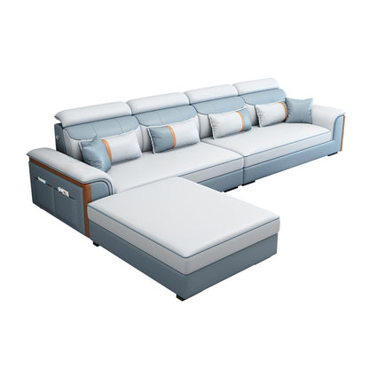 Moderno braccio top a cuscino contemporaneo sezionale, divano sezionale in pelle finta