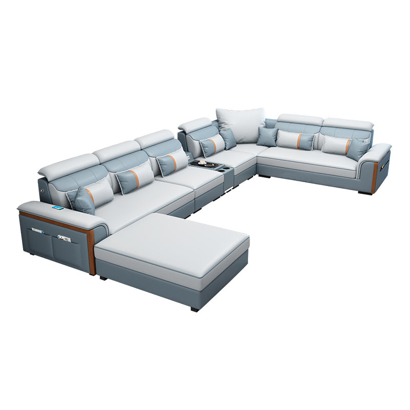 Moderno braccio top a cuscino contemporaneo sezionale, divano sezionale in pelle finta