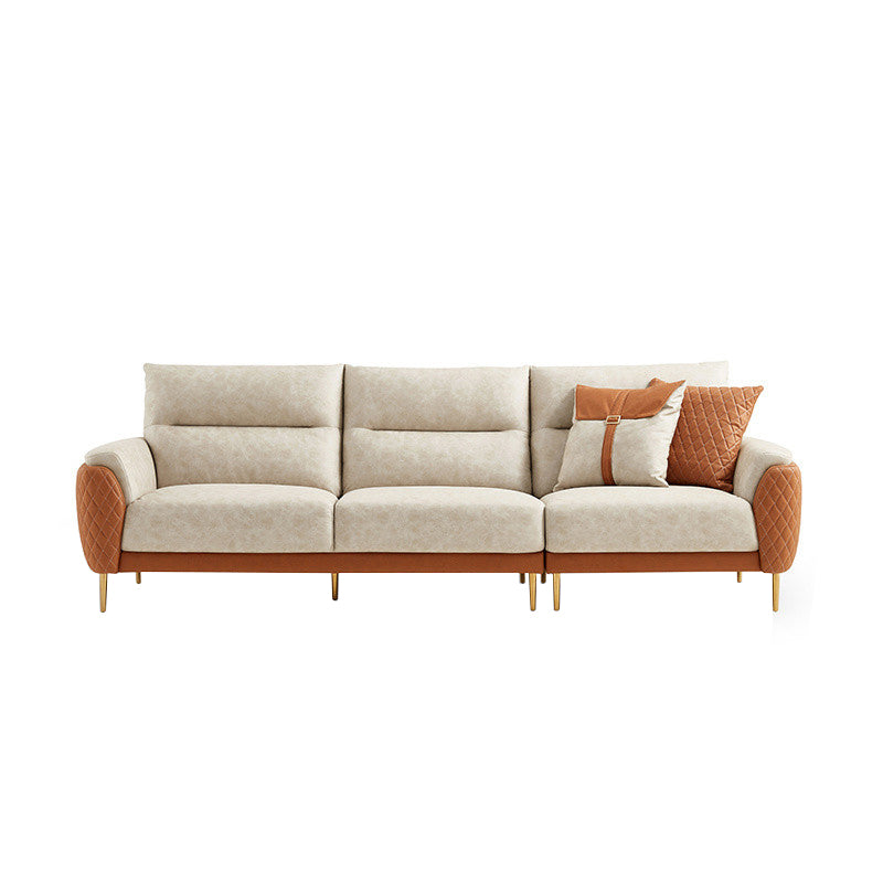 Faux Leather Modern Sectional Sofa, Pillow Top Arm Sectional couch