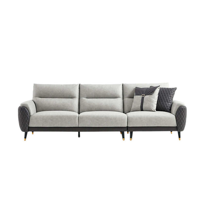 Faux Leather Modern Sectional Sofa, Pillow Top Arm Sectional couch